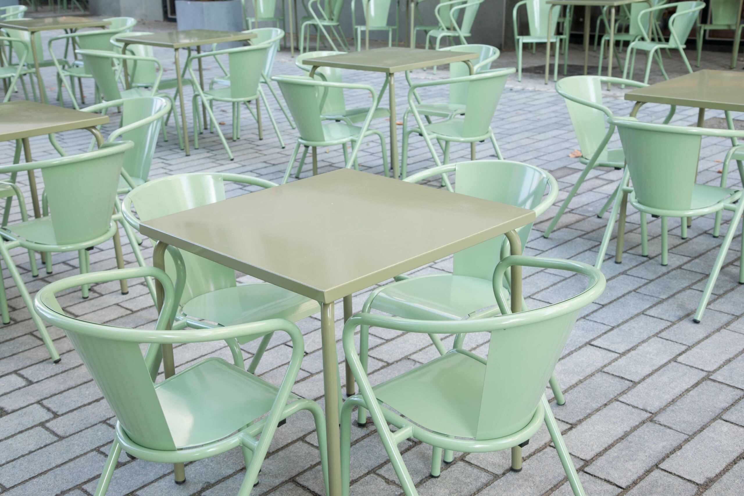Green cafe chairs