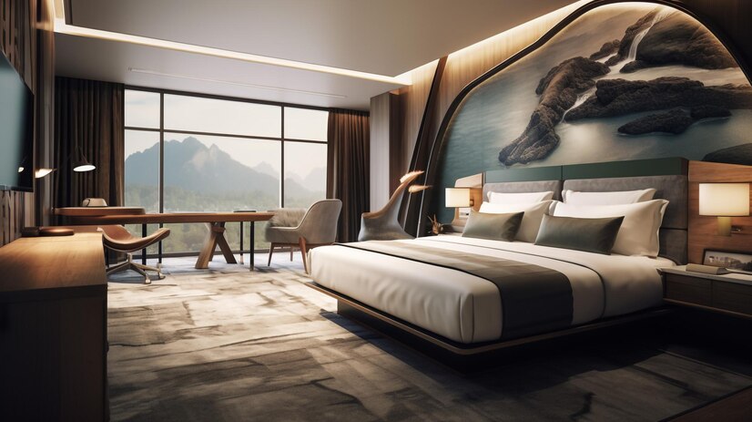 Modern Hotel bedroom 